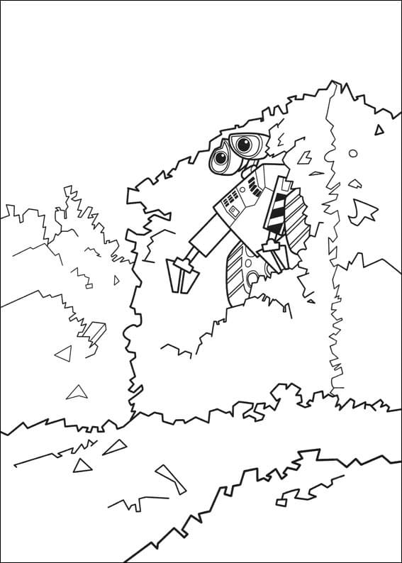 Desenho de Wall e Pdf para Colorir e Pintar