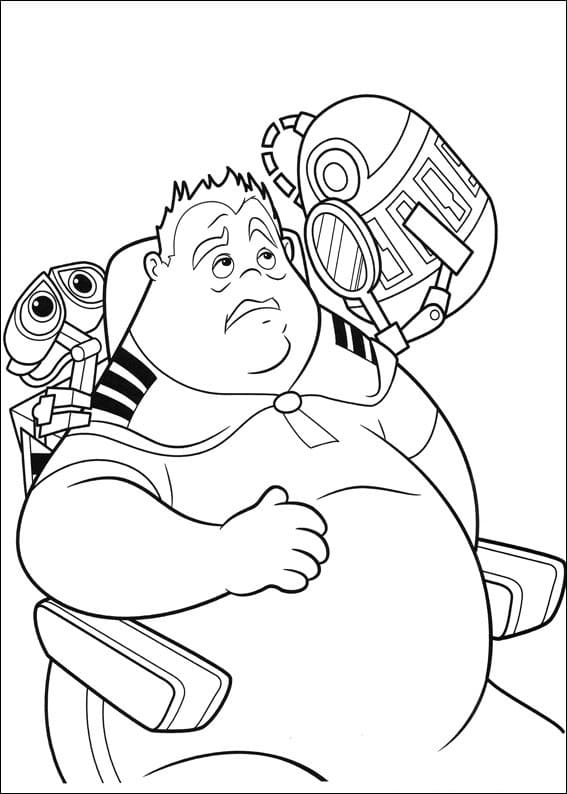 Desenho de Wall e Pdf para Imprimir e Colorir e Pintar