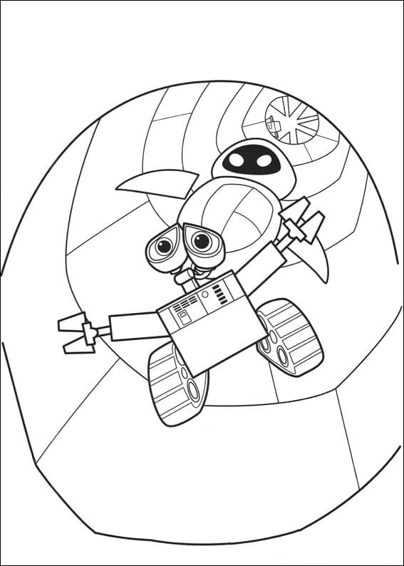 Desenho Wall e com Eva para Colorir e Pintar