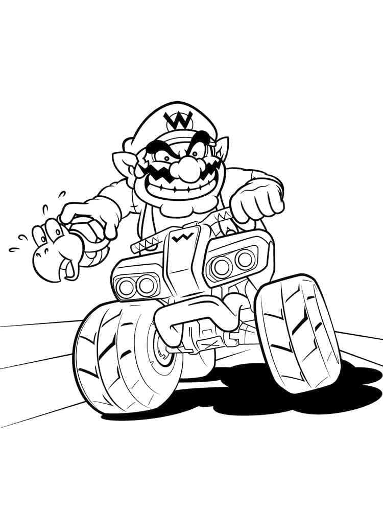 Desenho de Imprimivel Wario para Colorir e Pintar