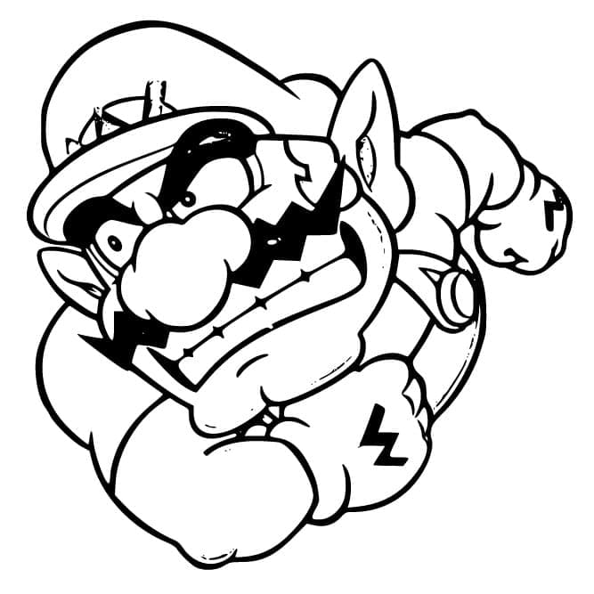 Desenho de Wario Bravo para Colorir e Pintar
