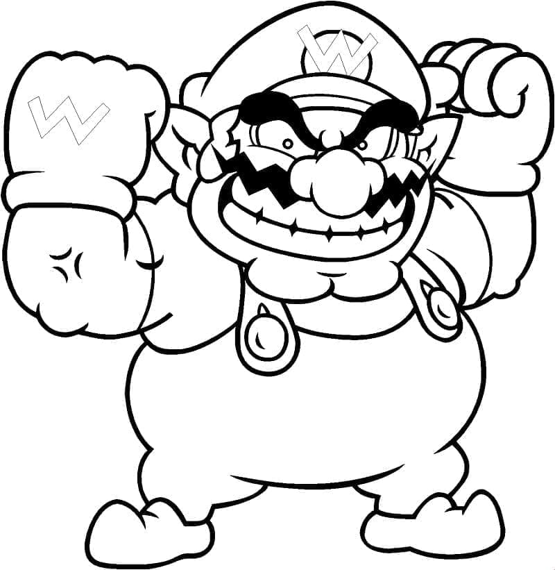 Desenho de Wario Forte para Colorir e Pintar
