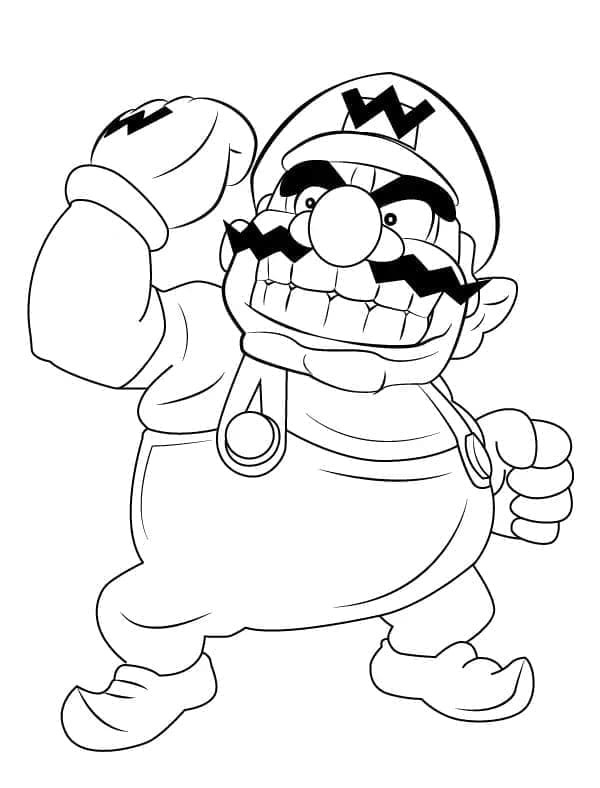 Desenho de Wario Imprimivel para Colorir e Pintar