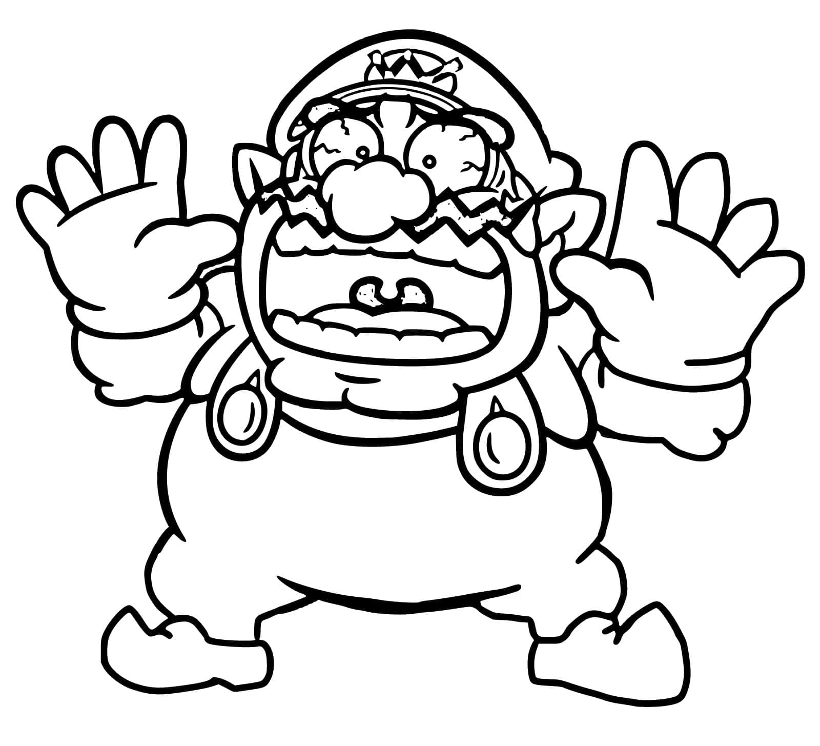 Desenho de Wario Louco para Colorir e Pintar