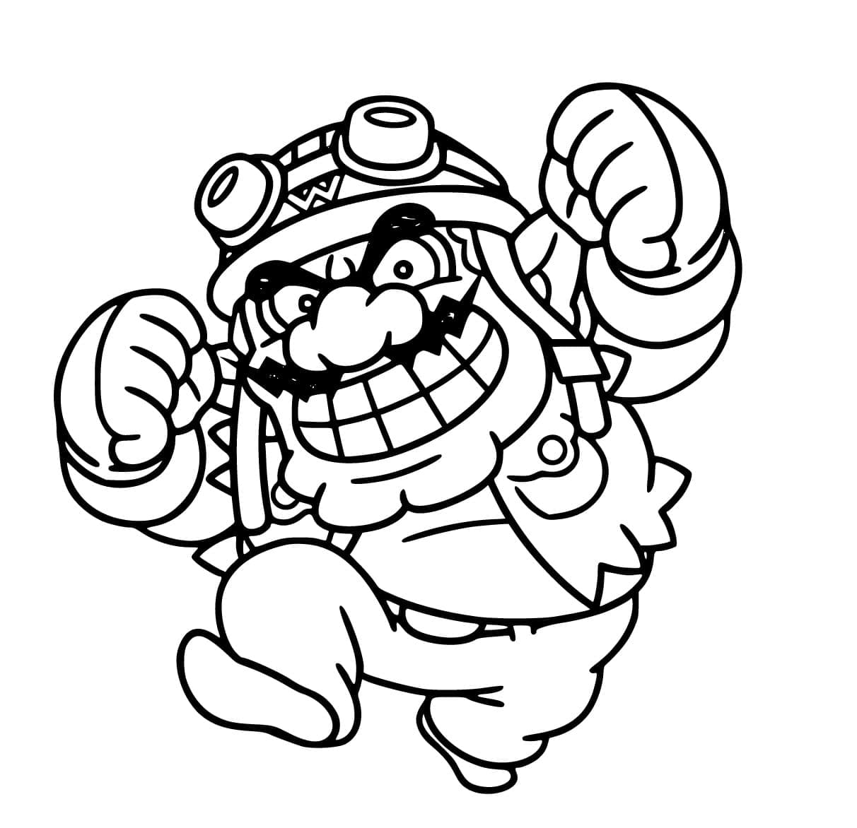 Desenho de Wario Malvado para Colorir e Pintar