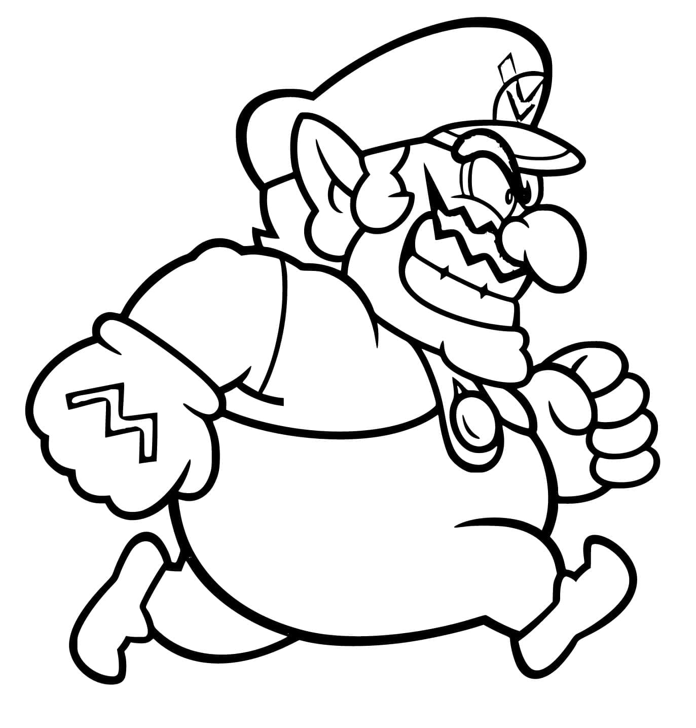 Desenho de Wario para Crianças de 2 Ano para Colorir e Pintar