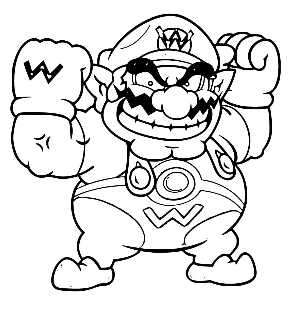 Desenho de Wario para Crianças de 3 Ano para Colorir e Pintar