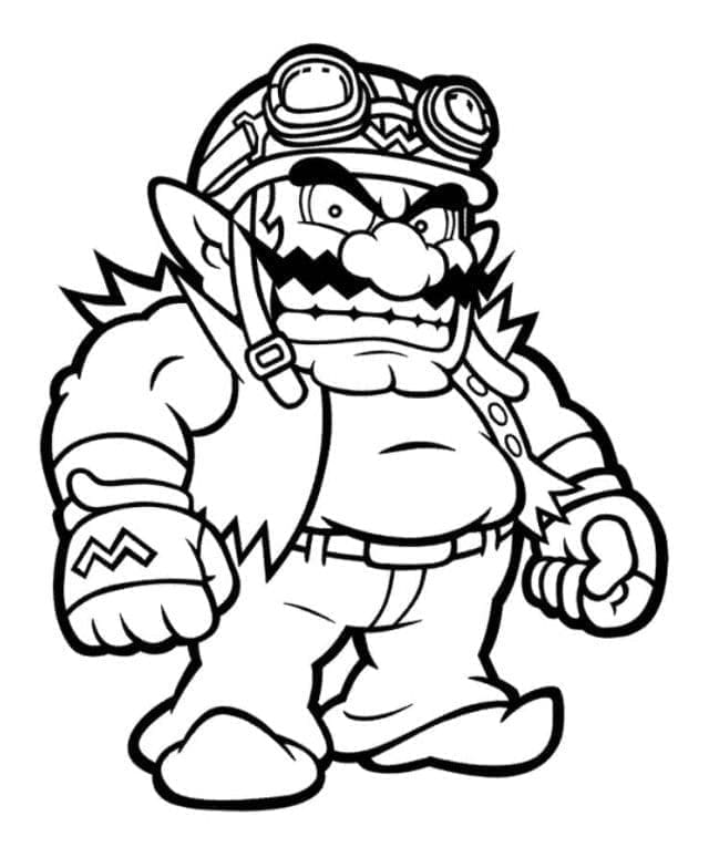 Desenho de Wario de Mário Bros para Colorir e Pintar