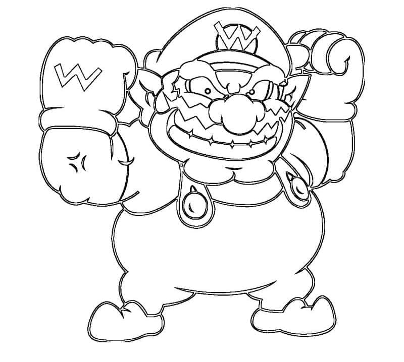 Desenho de Wario de Super Mário para Colorir e Pintar