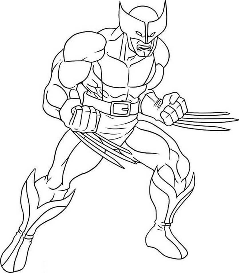 Desenho de Wolverine com Garras para Colorir Imprimir e Pintar