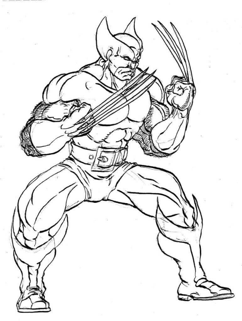 Desenho de Wolverine Crianças para Imprimir Grátis e Pintar