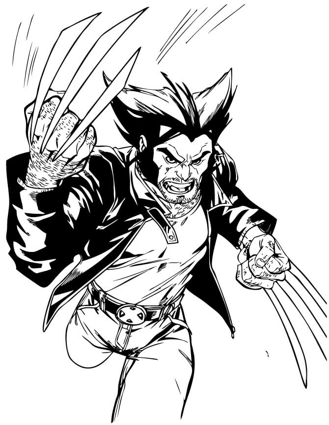 Desenho de Wolverine em Hq para Colorir Download e Pintar