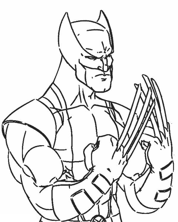 Desenho de Wolverine Marvel para Imprimir Grátis e Pintar
