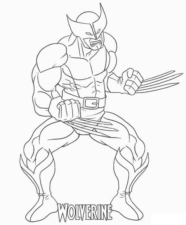 Desenho de Wolverine para Colorir com Giz de Cera Pdf e Pintar