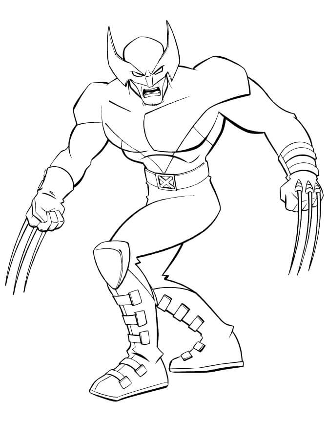 Desenho de Wolverine para Colorir em Casa Download e Pintar