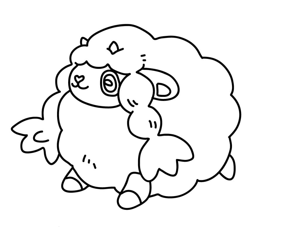 Desenho de Pokemon Wooloo para Colorir e Pintar