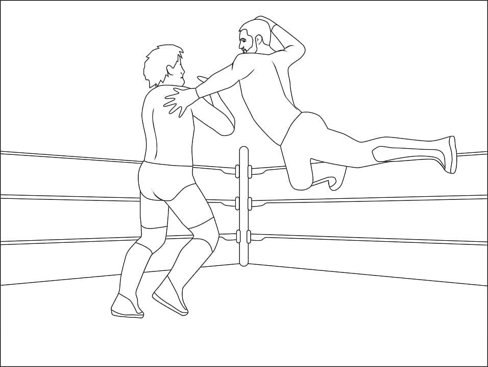 Desenho Luta Profissional para Colorir e Pintar