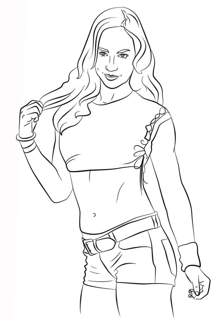 Desenho Wwe Aj Lee para Colorir e Pintar