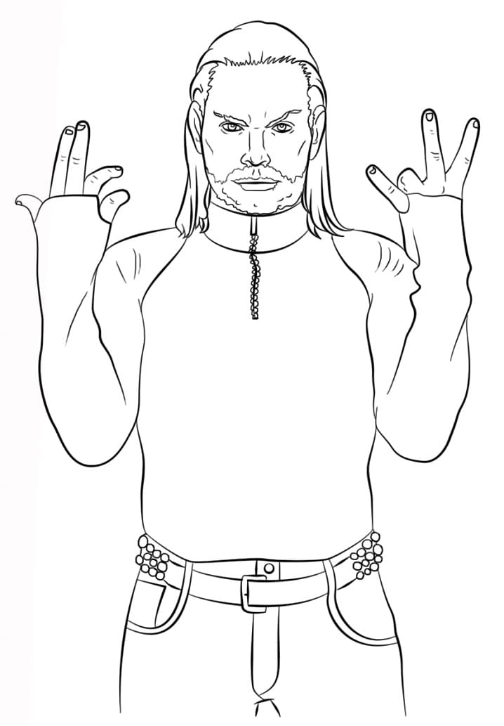 Desenho Wwe Jeff Hardy para Colorir e Pintar