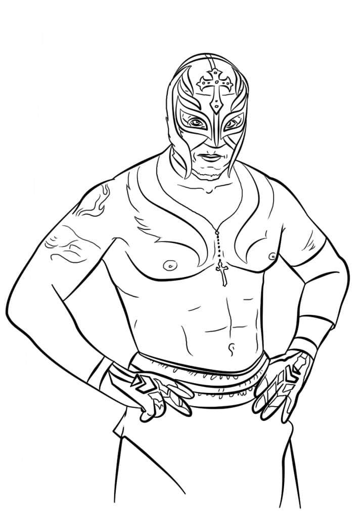 Desenho Wwe Rey Mysterio para Colorir e Pintar