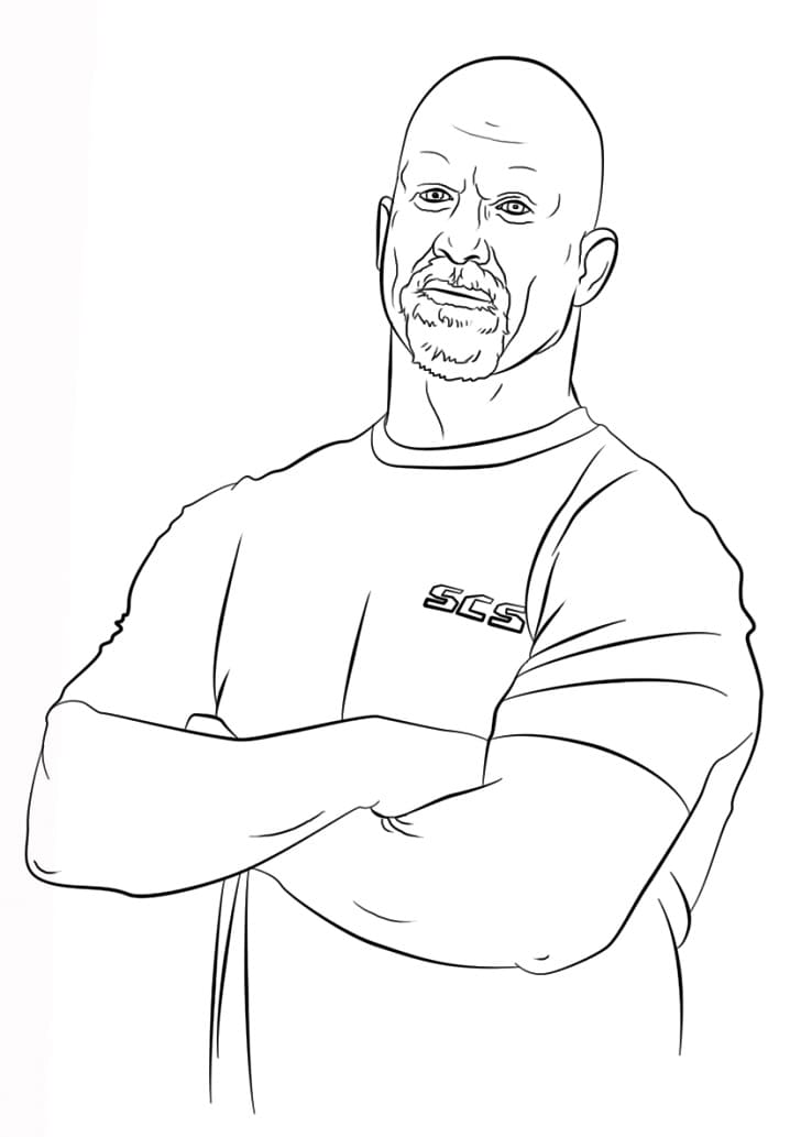Desenho Wwe Stone Cold para Colorir e Pintar