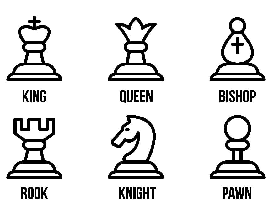 Desenho de Imagem de Xadrez para Colorir e Pintar