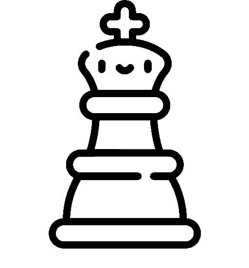 Desenho de Xadrez Rei Fofo para Colorir e Pintar