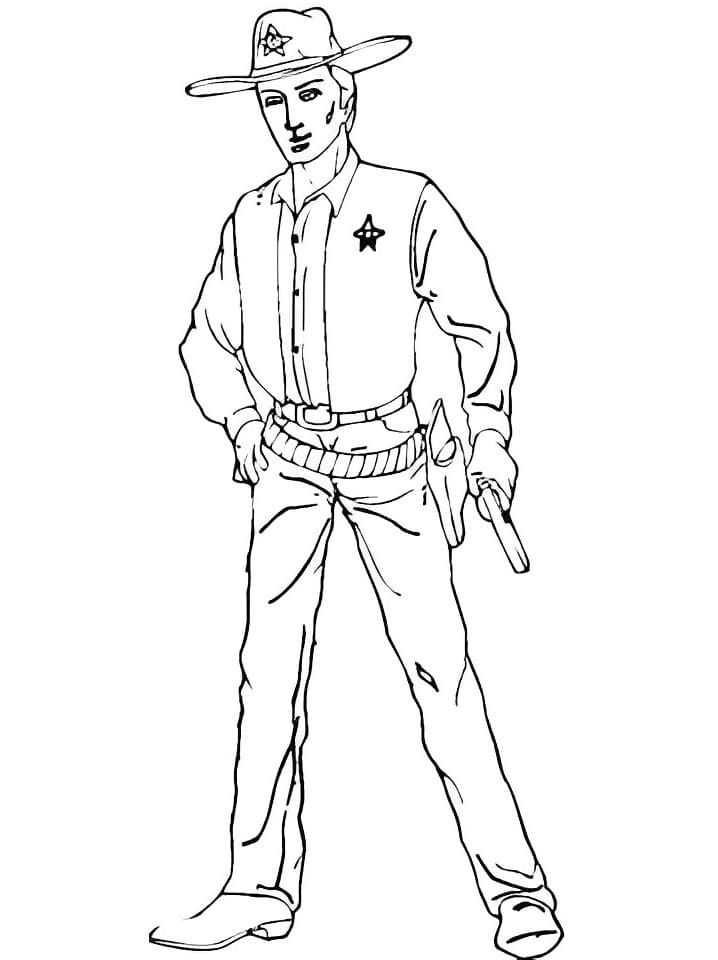 Desenho de Incrível Xerife para Colorir e Pintar