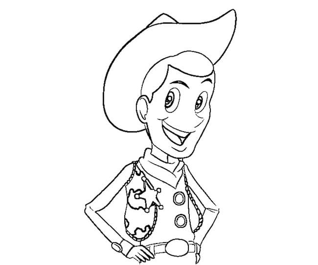 Desenho de Menino Xerife para Colorir e Pintar