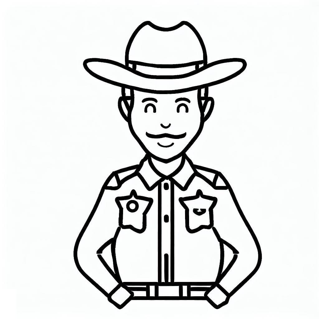 Desenho de o Xerife para Colorir e Pintar