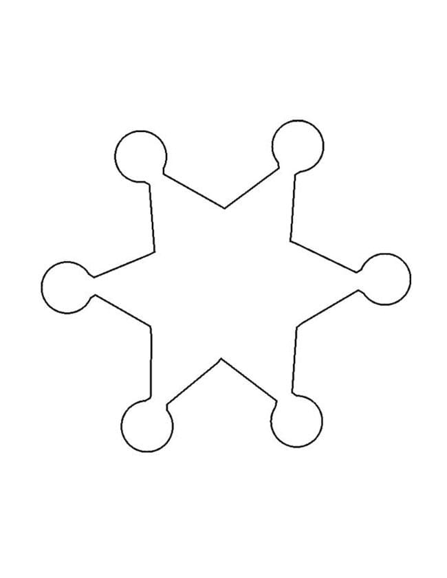 Desenho de um Distintivo de Xerife para Colorir e Pintar