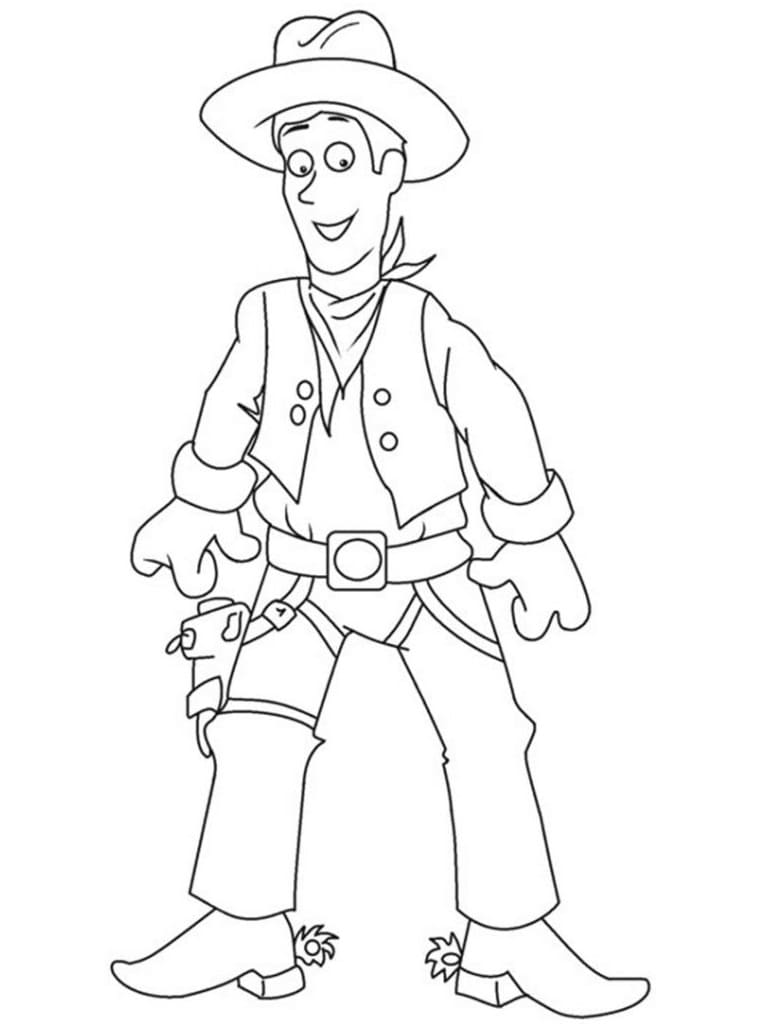 Desenho de um Jovem Xerife para Colorir e Pintar