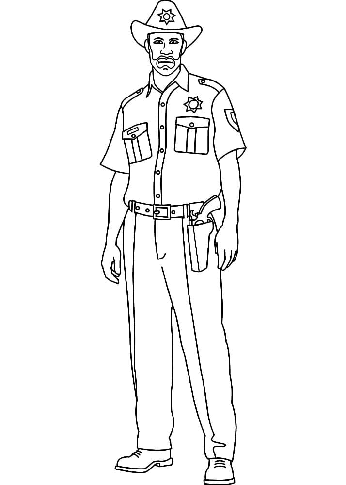 Desenho de Xerife Grátis para Colorir e Pintar