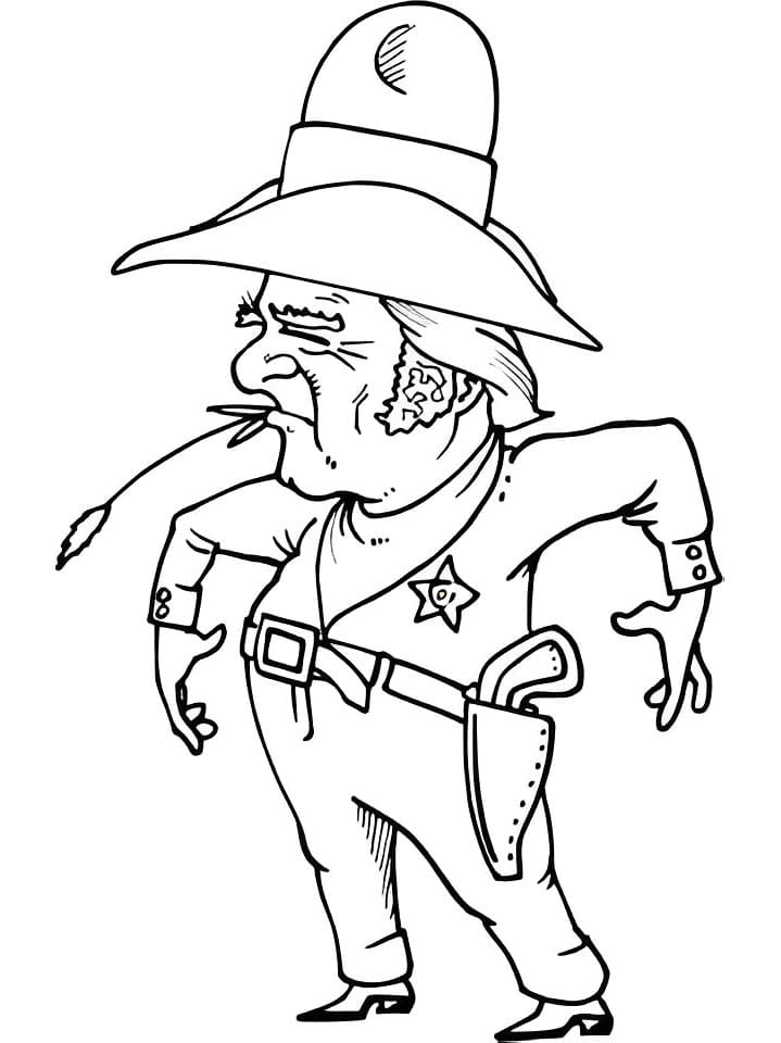 Desenho de Xerife Grátis para Crianças para Colorir e Pintar
