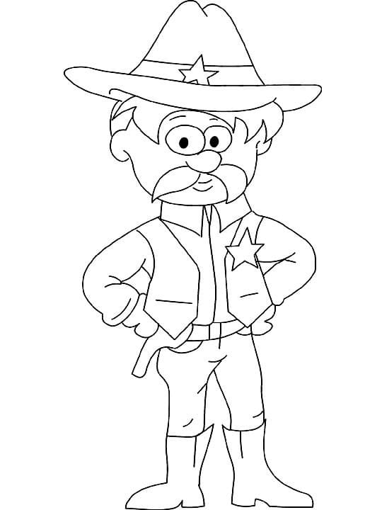 Desenho de Xerife para Crianças para Colorir e Pintar