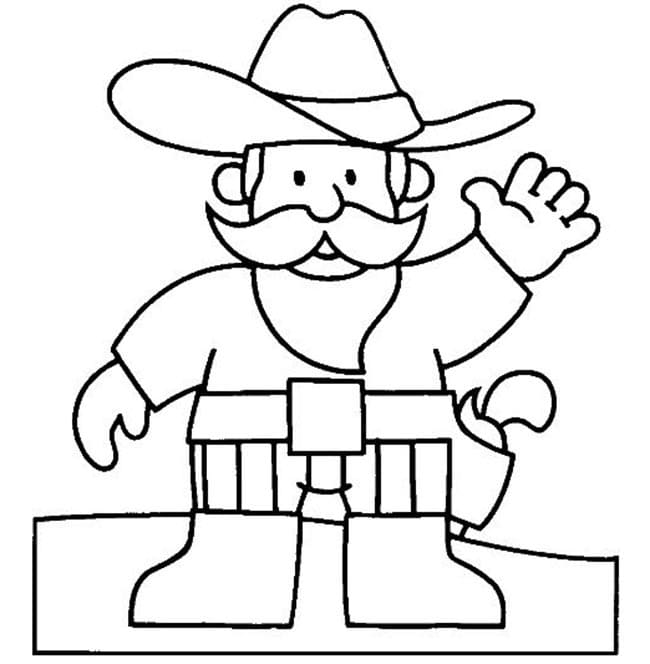 Desenho de Xerife Simples para Colorir e Pintar