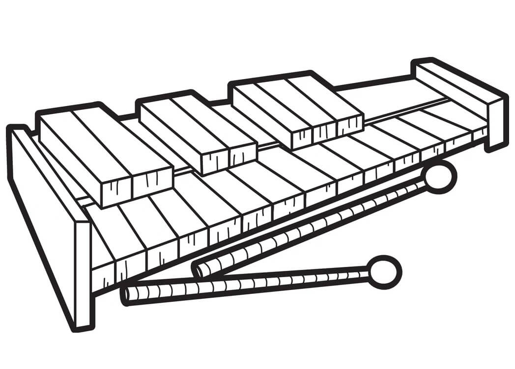 Desenho de Xilofone Infantil para Colorir Grátis e Pintar