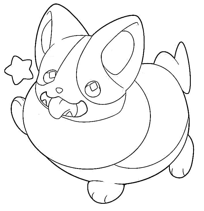 Desenho de Pokemon Yamper Adorável para Colorir e Pintar
