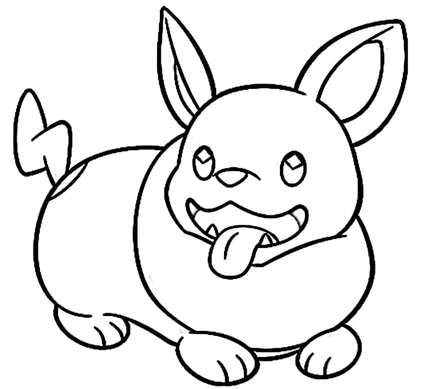 Desenho de Pokemon Yamper Feliz para Colorir e Pintar