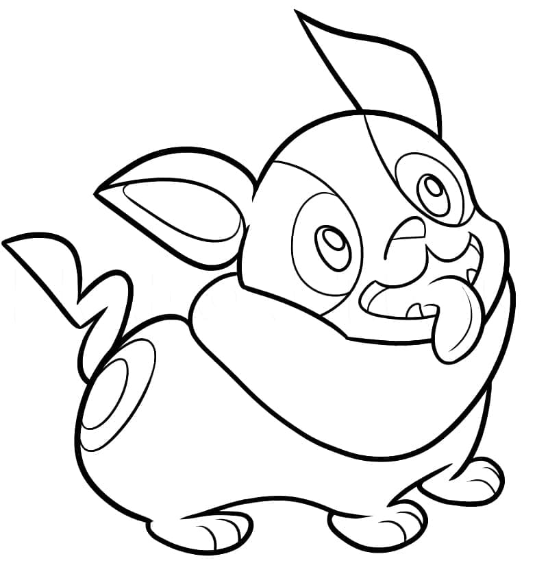 Desenho de Pokemon Yamper Fofo para Colorir e Pintar