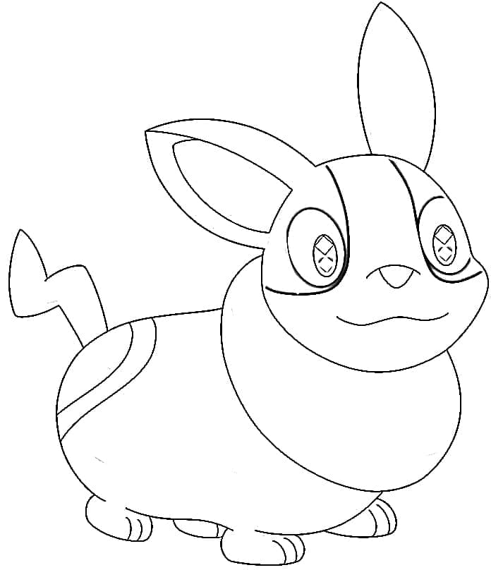 Desenho de Pokemon Yamper Sorridente para Colorir e Pintar