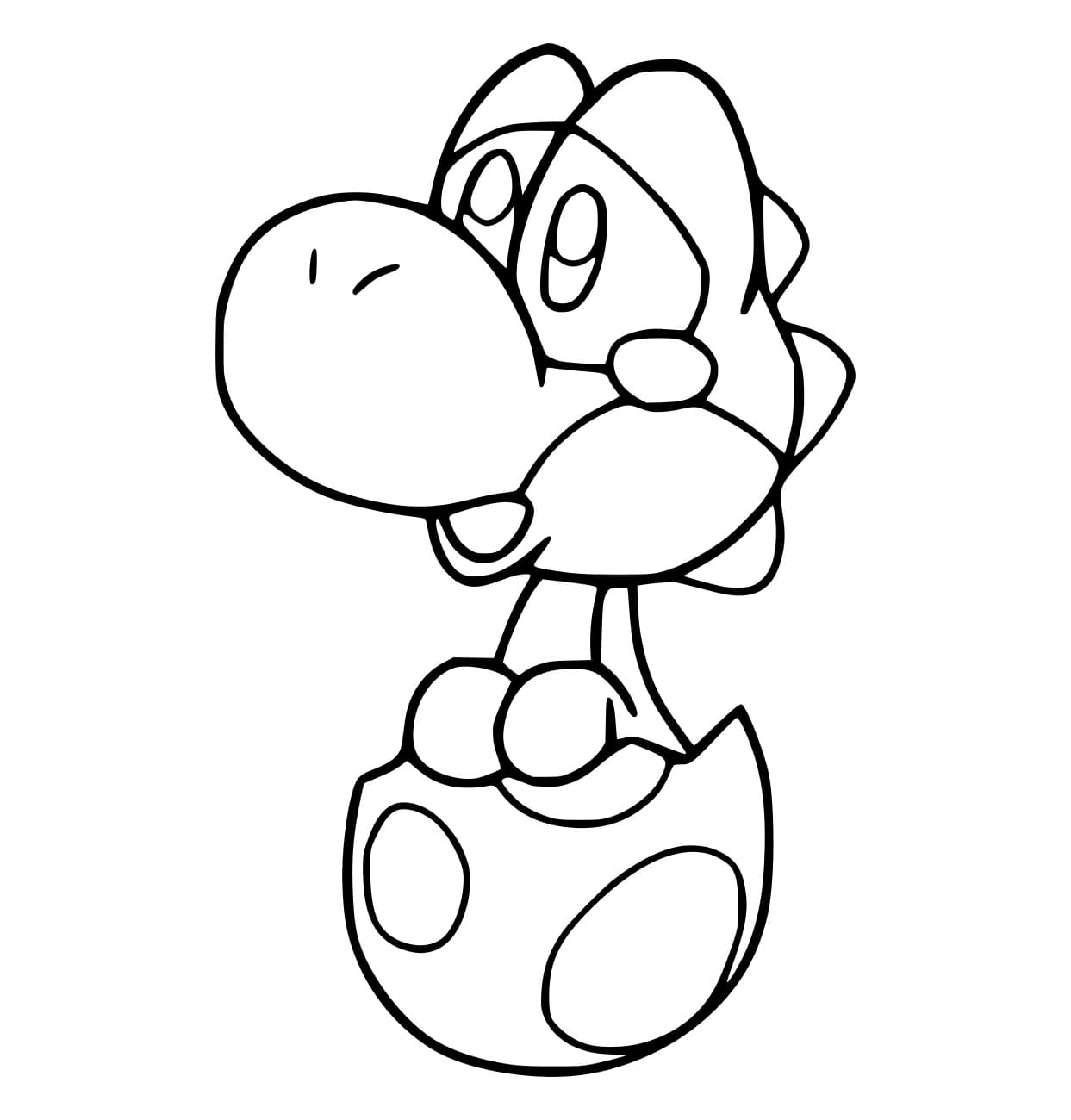 Desenho de Yoshi no Ovo para Colorir e Pintar