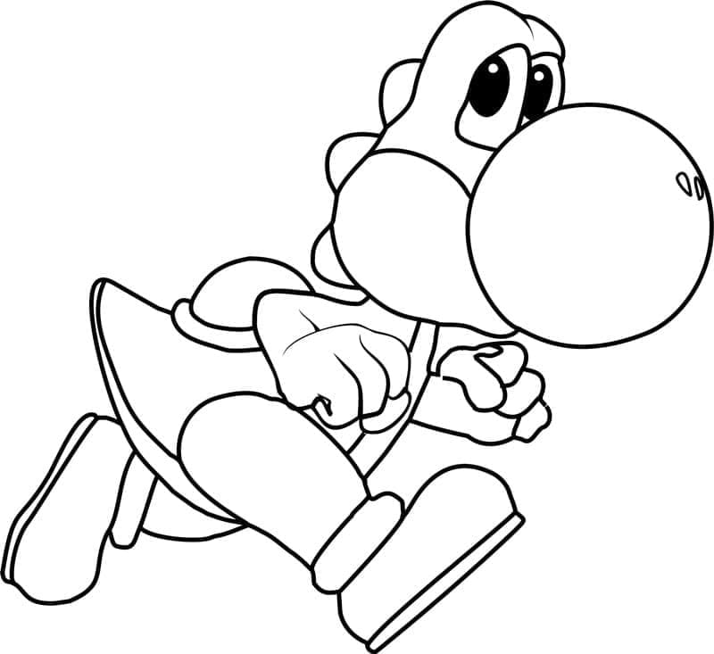 Desenho de Yoshi Grátis para Imprimir e Colorir e Pintar