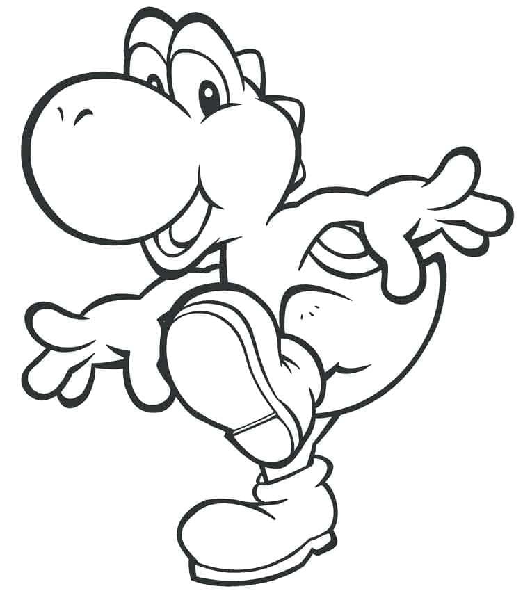 Desenho de Yoshi Imprimivel para Colorir e Pintar