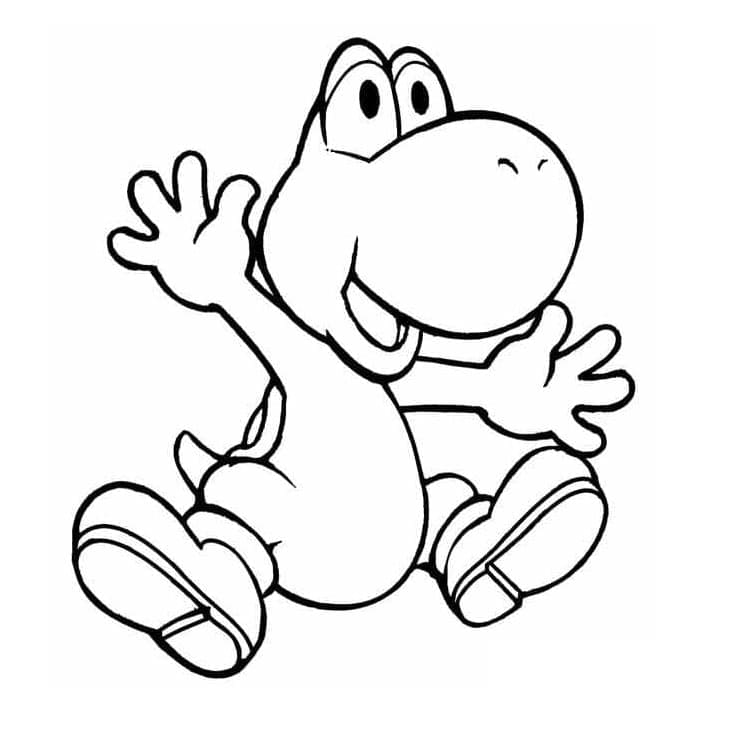 Desenho de Yoshi Pdf para Imprimir e Colorir e Pintar