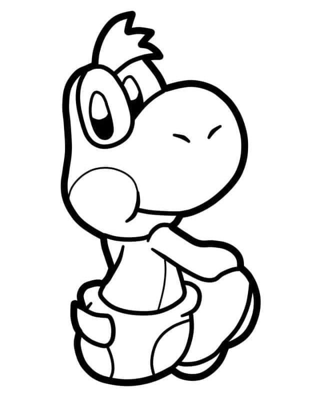 Desenho Pequeno Yoshi para Colorir e Pintar