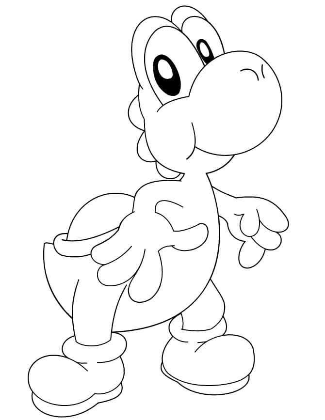 Desenho Yoshi Fofo para Colorir e Pintar