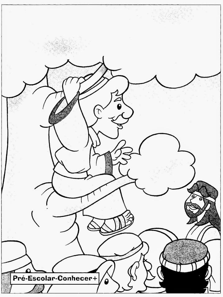 Desenho de Zaqueu para Imprimir com Tinta Guache e Pintar