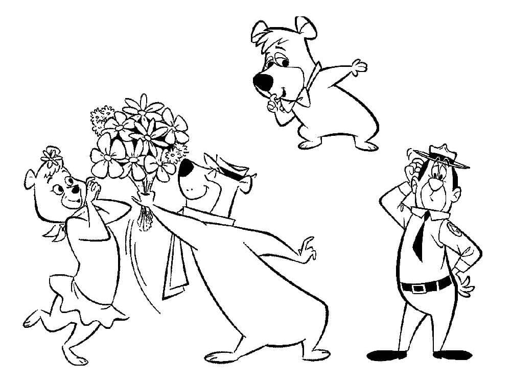 Desenho de Zé Colmeia Grátis Pdf para Colorir e Pintar