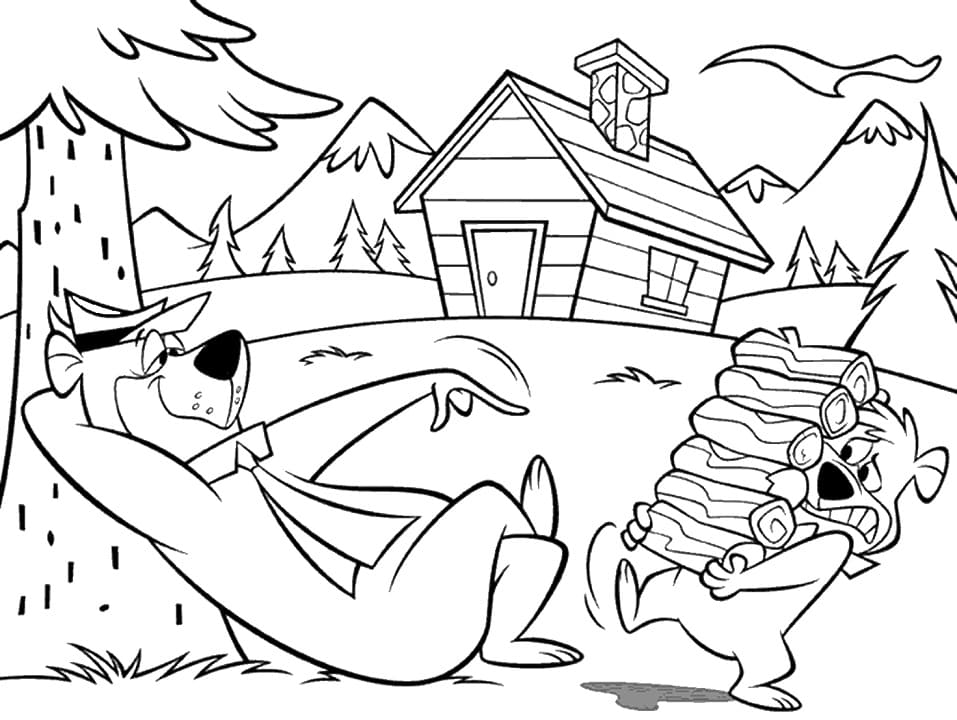 Desenho de Zé Colmeia Imprimivel para Imprimir e Colorir e Pintar